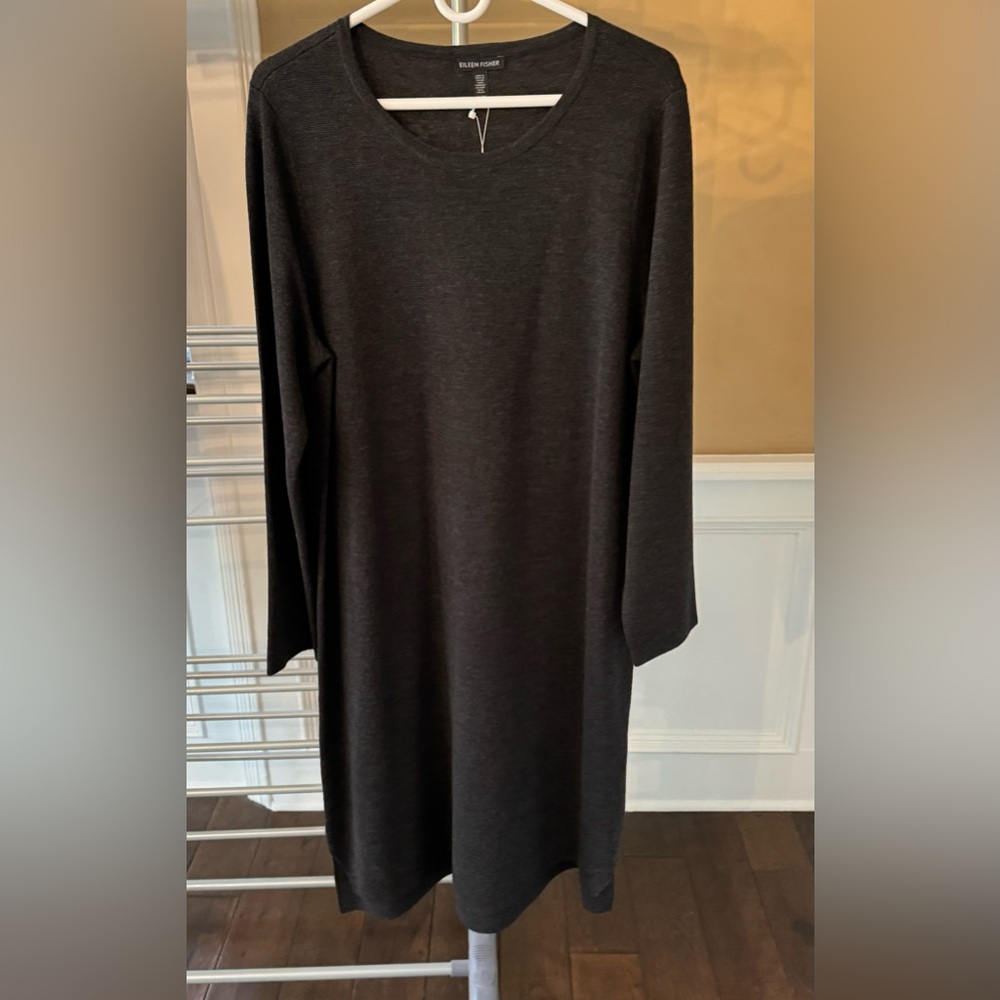 NWT Eileen Fisher Wool Long Sleeve Dress, size Xl